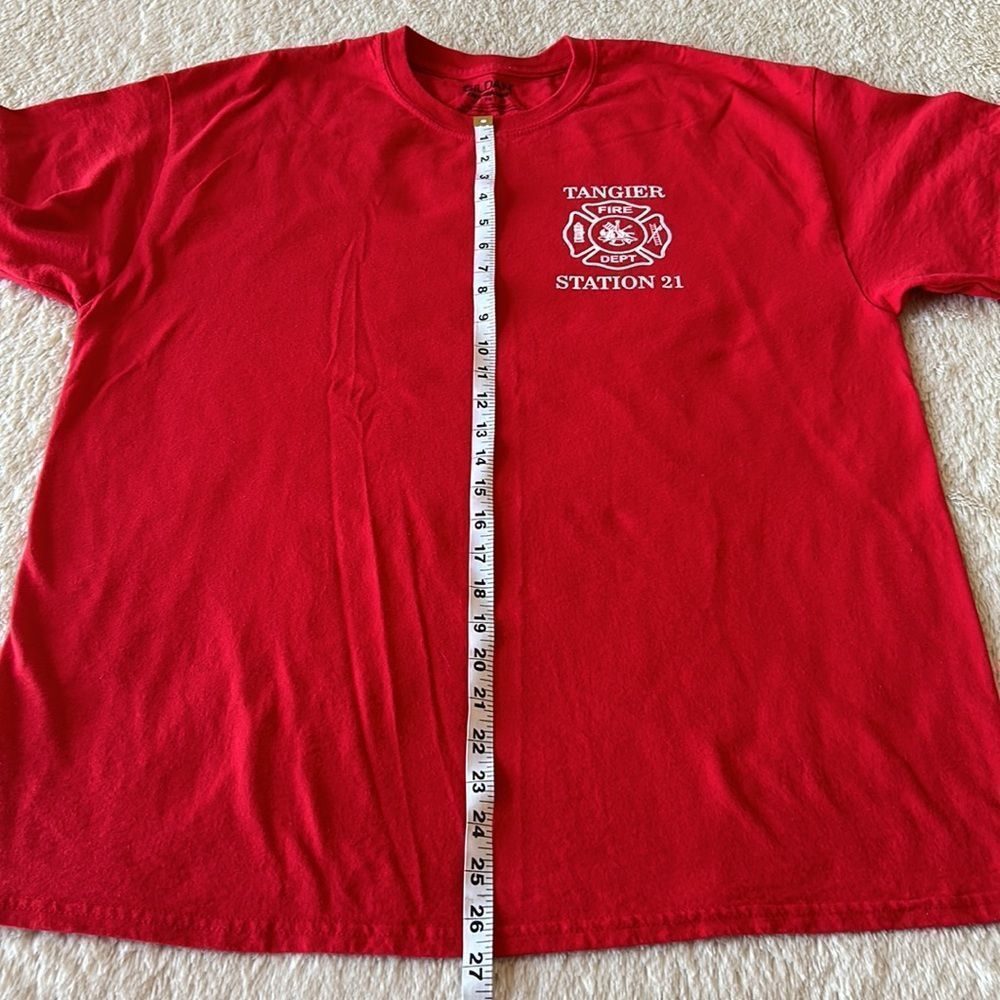 Tanger fire station 21 red short sleeve shirt size XL - Picture 12 of 16